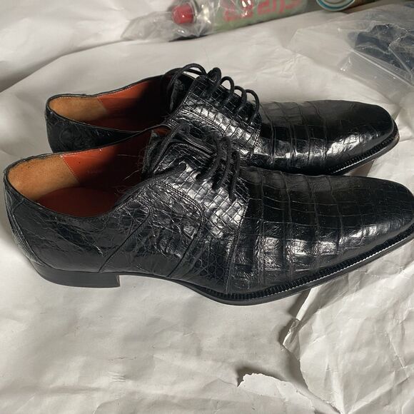MEZLAN Platinum Crocodile Leather Oxford Kingman Dress Shoes US Mens 8 M main image 10